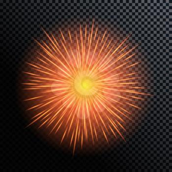 Vector Illustration of Fireworks, Salute on a Transparent Background EPS10