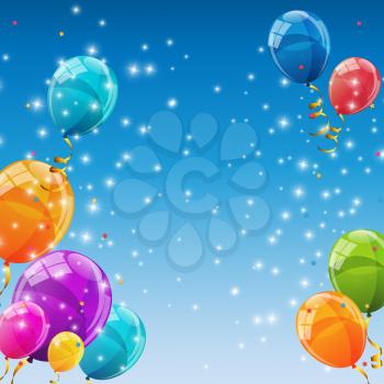 Color Glossy Balloons Background Vector Illustration EPS10
