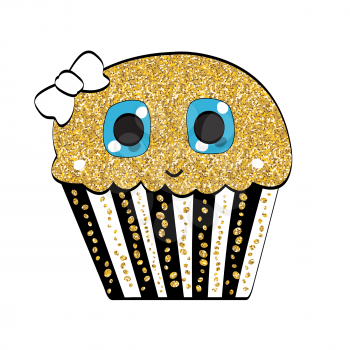 Sweet Tasty Cupcake on White Vector Illustration EPS10