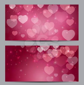 Valentine s Day Heart Symbol Gift Card. Love and Feelings Background Design. Vector illustration EPS10