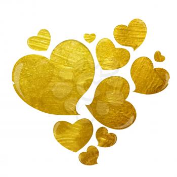 Golden Grunge Love Heart Vector Illustration EPS10