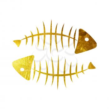 Fish Bone Background Isolated Vector Illustration EPS10