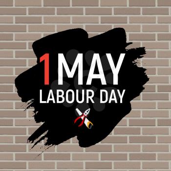 1 May Labour Day Poster or Banner. Vector Illustration EPS10