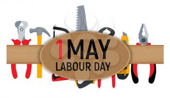 1 May Labour Day Poster or Banner. Vector Illustration EPS10