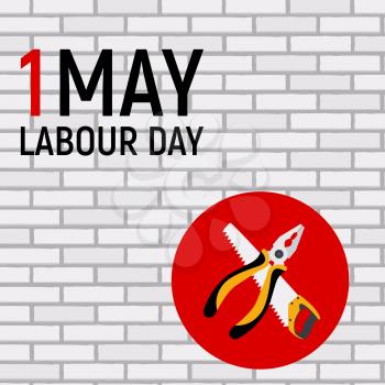 1 May Labour Day Poster or Banner. Vector Illustration EPS10