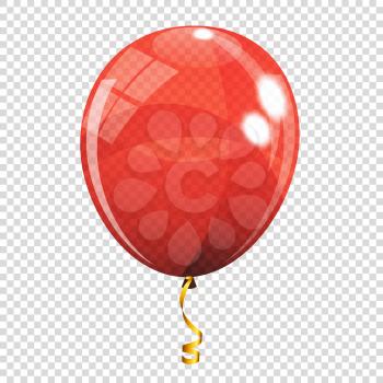 Group of Colour Glossy Helium Balloons Isolated on Transparent Background. Vector Illustration EPS10