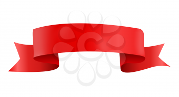 Abstract Red Ribbon Template on White Background. Vector Illustration EPS10