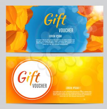 Autumn Gift Voucher Template Vector Illustration for Your Business EPS10