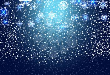 Christmas snowflakes on blue background. Vector Illustration. EPS10