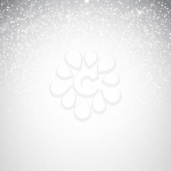 Falling Shining Snowflakes and Snow on Winter Background. Christmas, Winter and New Year Background. Realistic Vector illustration for Your Design EPS10
