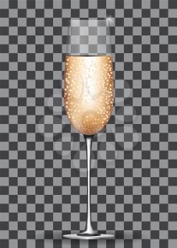 Filled champagne glass on Transparent Background. Vector Illustration. EPS10