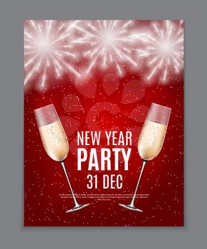 Happy New Year Party 31 December Poster Vector Illustration EPS10