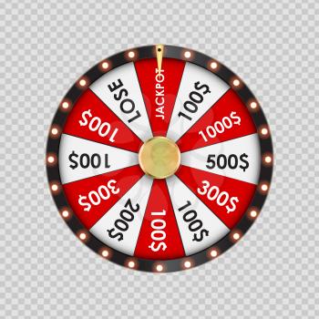 Wheel of Fortune, Lucky Icon on Transparent Background. Vector Illustration EPS10