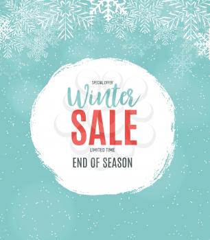 End of Winter Sale Background, Discount Coupon Template. Vector Illustration eps10