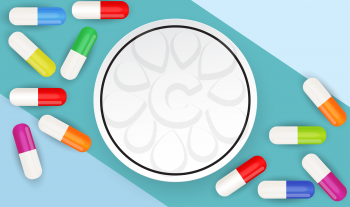 Health Medical  Background with Pills. Vector Illustration EPS10