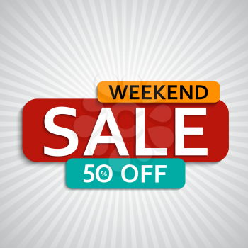 Abstract weekend sale poster. Vector illustration EPS10