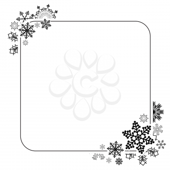 Abstract Winter Design Frame with Snowflakes. Vector Illustration EPS10