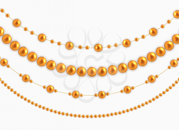 String garlands with balls , isolated on white background. Vector Illustration EPS10