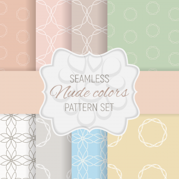 Abstract Seamless geometric pattern in nude colors collection set. Vector Illustration EPS10