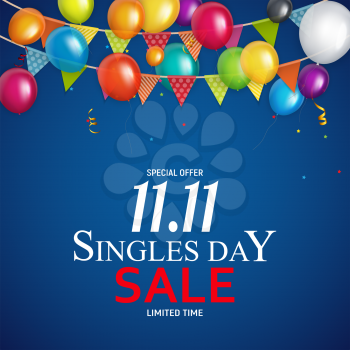 November 11 Singles Day Sale. Vector Illustration EPS10