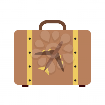 Suitcase Icon with Airplane Vector Illustration EPS10