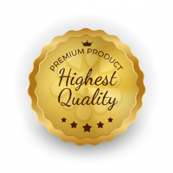 Highest Quality Golden Label Sign. Vector Illustration EPS10