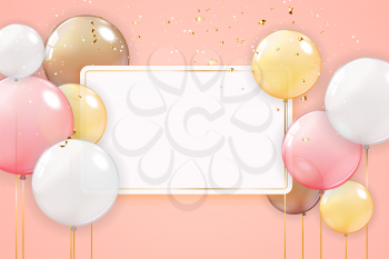 Holiday Background with Balloons. Can be used for advertisment, promotion and birthday card or invitation. Illustration