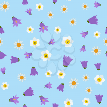 Flower Seamless Pattern Background. Vector Illustration EPS10