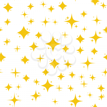 Yellow bright stars sparkle seamless pattern background. Glowing light effect stars collection. Vector Illustration EPS10