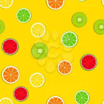 Abstract Seamless Pattern Background with Fresh Fruits. Vector Illustration EPS10