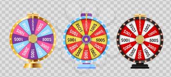 Wheel of Fortune, Lucky Icon Collection Set. Vector Illustration EPS10