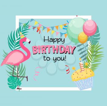 Birthday Card, Congratulation Template Vector Illustration EPS10