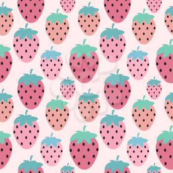 Simple Strawberry Seamless Pattern Background Vector Illustration EPS10
