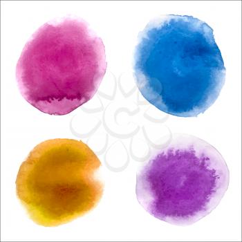 Watercolor paint stains backgrounds set. Vector Illustration EPS10
