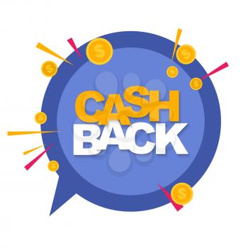 Money cashback poster with gold dollar coins. Vector illustration EPS10