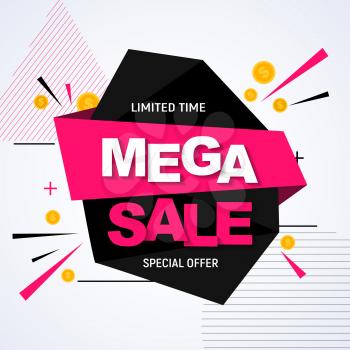 Abstract mega sale poster. Vector illustration EPS10