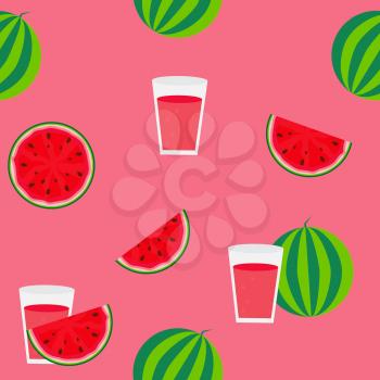 Fresh watermelon juice seamless pattern background vector illustration EPS10