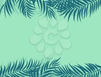 Beautifil Palm Tree Leaf  Silhouette Background Vector Illustration EPS10