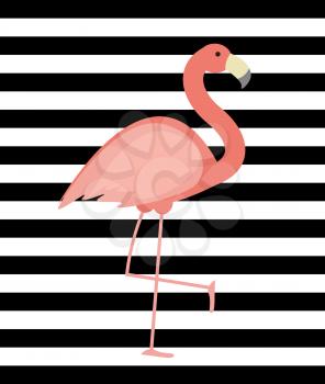 Cute Pink Flamingo Background Vector Illustration EPS10