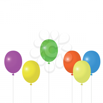 Multicolored balloons on a white background, vector, eps 8