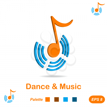 Dance and music concept, icon variations, 2d & 3d illustration, vector, eps 8
