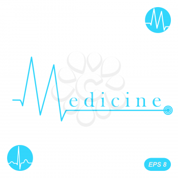 M letter medicine concept template on white background, 2d illustration, vector, eps 8
