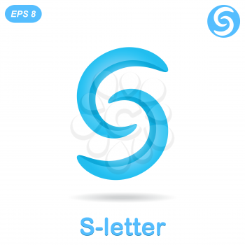 S letter logo concept, 2d & 3d illustration, isolated, vector, eps 8