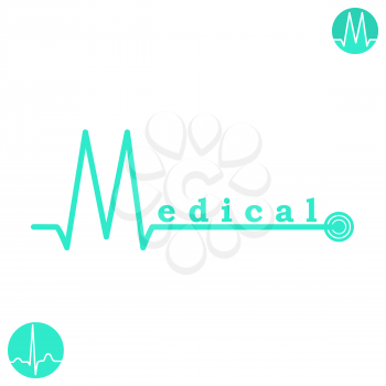 M letter medicine logo template on white background, isolated, 2d flat vector, eps 8