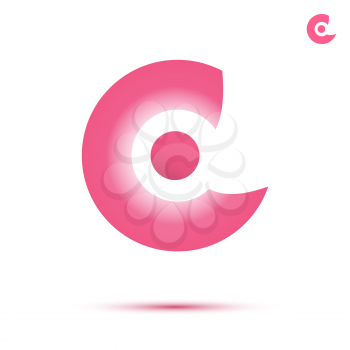 C letter logo template, 2d icon, vector, eps 8