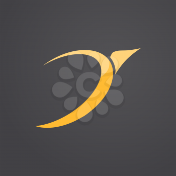 Bird icon, aspiration logo template, 2d vector on dark background, eps 10