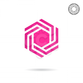 Hexagonal design element, hexagon logo template, 2d vector, eps 8