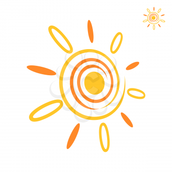 Sunray icon, summer logo template 3d vector, eps 8