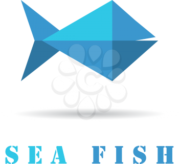 Fish geometric icon, 2d vector sign, eps 8