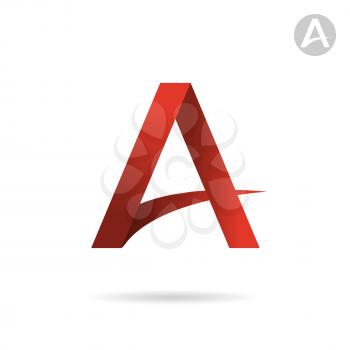 A letter sign, red gradient, color, 2d vector icon, eps 10